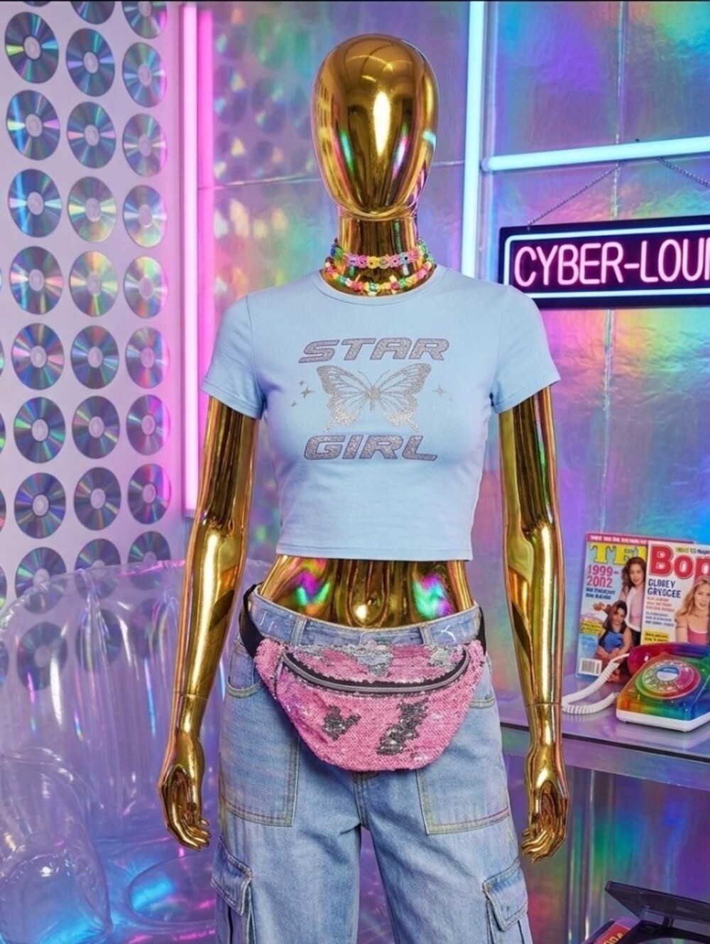 Y2K Sequin Pink Reversible Fanny Pack Belt Bag